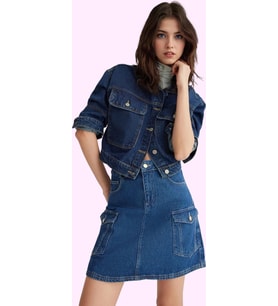 Kadın Denim A line Mini Etek Pamuk Yaz Aylarının Vazgeçilmezi Günlük Kullanım Modern Tasarım
