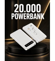 20.000mAh PD Powerbank LED Işık LCD Ekran Dahili Kablo Çoklu Giriş Yeni Nesil