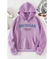 Unisex Michigan Tasarım Sweatshirt (Lila)