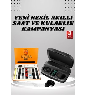 Yeni Nesil Akıllı Saat Bluetooth Kulaklık Kampanyası Dokunmatik Kare 7 Kordonlu