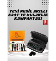 Yeni Nesil Akıllı Saat Bluetooth Kulaklık Kampanyası Dokunmatik Kare 7 Kordonlu