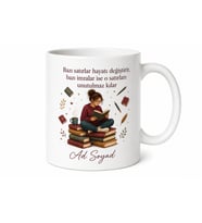 İmza Günü Bekleyenlere Favori Yazar Kitap Kurdu Kupa Bardak Hediye