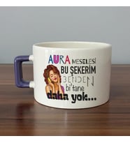 Aura Meselesi Bu Şekerim Baskılı Mor Kulplu C Fincan
