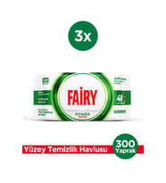 Fairy Power Wipes YUzey Temizleme Mendili 100 Yaprak 3 Adet Beyaz Sabun Beyaz Sirke  Karbonat