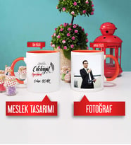 Edebiyat Öğretmenine Hediye Edebiyat Öğretmeni Kupa Bardak Turuncu Fotoğraflı