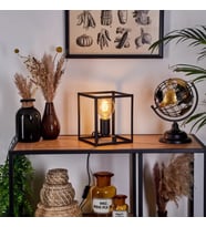 RİOLİGHT MODERN1, RETRO,VİNTAGE,RUSTİK SİYAH 1XE27 DUYLU KÜP METAL 20CMX20CM ABAJUR