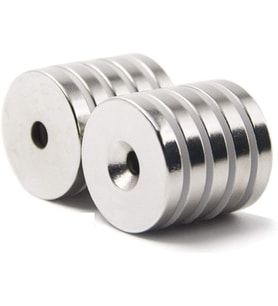 Magnet 8 Adet Mıknatıs, 20X10/5,5X5Mm Vida Atılabilir Havşa Delikli Güçlü Neodyum Mıknatıs(8'Li Paket)