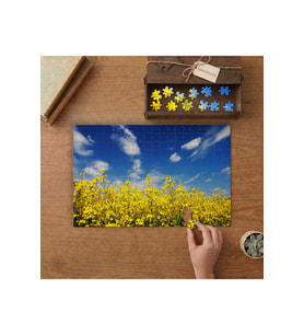 Sarı Kır Çiçekleri - Gökyüzü Tasarımı 240 parça Ahşap Puzzle Ahşap Kutuda MP04108