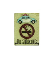 Mnk Home Nostaljik Araba Figürlü Ahşap Kapı Yazısı No Smoking 24cm