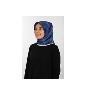 Aker 90x90 Koyu Mavi Ipek Krep Saten Eşarp 7208701-323