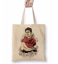 Frida Kahlo 02 Bez Çanta Uzun Saplı