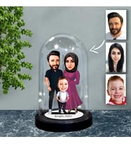 KİŞİYE ÖZEL AİLE TASARIMLI IŞIKLI KARİKATÜR FANUS BİBLO FN80