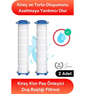 #Filtre 2 Adet Duş Başlığı Filtresi Kireç Klor Pas Önleyici Yedek Filtre Seti Pamuk Su Arıtma Kartuş