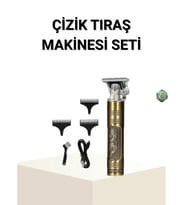 T Bıçaklı Profesyonel Çizik Tıraş Makinesi Seti – 120 Dakika Kullanım, Şarjlı & Kablolu