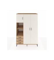 Kronos Dolap 6 Raflı 3 Çekmeceli Tek Askılı 132x59x195 Çam-Aytaşı/Çam