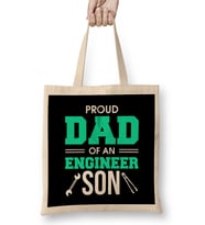 Proud Dad Of An Engineer Son Engineering Father Bez Çanta Uzun Saplı