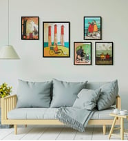 Çerçevesiz Çerçeve Görünümlü  5 Parça Mdf Tablo Seti Çoklu Çerçeve Seti Mdf Baskı