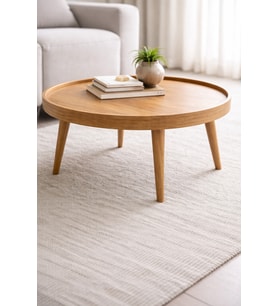 Meşe Orta Sehpa Çap 60 Cm