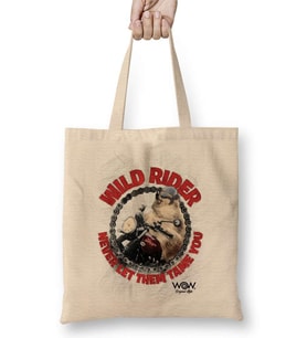 Wild Rider Pug Köpek Bez Çanta Uzun Saplı