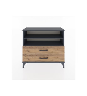 Arges Şifonyer 2 Raflı 2 Çekmeceli 88x30x80 Antrasit-Çam