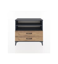 Arges Şifonyer 2 Raflı 2 Çekmeceli 88x30x80 Antrasit-Çam