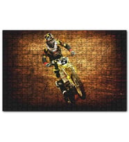 Cakapuzzle Motokros Vintage Tarzı Görsel  Puzzle Yapboz MDF (Ahşap) (120 Parça)