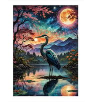 Göldeki Leylek Modern Ahşap Tablo