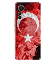 Xiaomi 12 Lite Kılıf Resimli Desenli Baskılı Silikon Şanlı Türk Bayrağı 1315