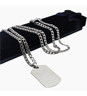 ÇELİK Büyük Dogtag Asker Künyesi Kolye
