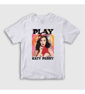Presmono Unisex Çocuk Beyaz Play Müzik Katy Parry T-Shirt 486498tt