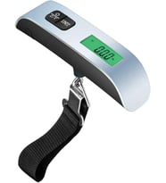 Dijital Bagaj Terazisi – 50kg / 110lb Kapasiteli, LCD Ekranlı, Sıcaklık Göstergeli, Düşük Pil Uyarılı, 10g Hassasiyetli, Seyahat için Elektronik Kantar DWS-09