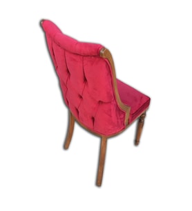 Sandalye 12592 SAFİR Papel Kapiton Kayın RETRO Ort Bbyface kırmızı kumaş El Yapım
