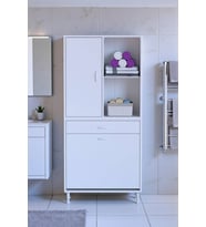 Eliusta Liora Beyaz Çok Amaçlı Banyo Dolabı 70 cm Genişliğe Sahip 70x171x32,5 cm Çift Sepetli 2 Raflı Dolap