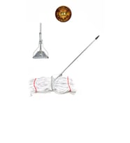 1. Kalite Çift Kovalı Temizlik Arabası Seti, Metal Dar Yaylı Sap, Yedek Mop