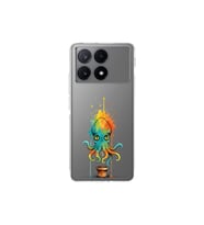 Poco X6 Pro ile uyumlu Splash ahtapot tasarımlı şeffaf silikon kılıf