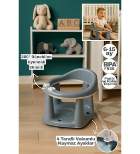 Vakumlu Bebek Oturağı Oyuncak Eklentili - Bebek Mama ve Banyo Oturağı - Ann