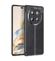 Microsonic Honor Magic 7 Lite Kılıf Deri Dokulu Silikon Siyah