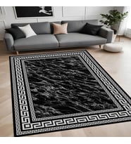 Eliana Home Dijital Baskı Yıkanabilir Kaymaz Taban Salon Halısı Ve Yolluk LN009-FNL259 (Siyah)