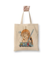 Nami One Piece Beyaz Bez Çanta Uzun Saplı Alışveriş Çantası Plaj Çantası