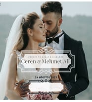 Nikah Nişan Düğün Davetiyesi Kare İkiz İp Bağlamalı 5053