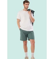 Erkek Pamuklu Relaxed Fit Kısa Şort Rahat Günlük Stil Hafta Sonu Yaz Aylarının Vazgeçilmezi (Koyu Yeşil)