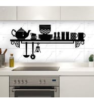 Siyah Ahşap Mutfak Dekor 70cm X 32cm Tablo Duvar Dekoru 3mm Mdf Lazer Kesim