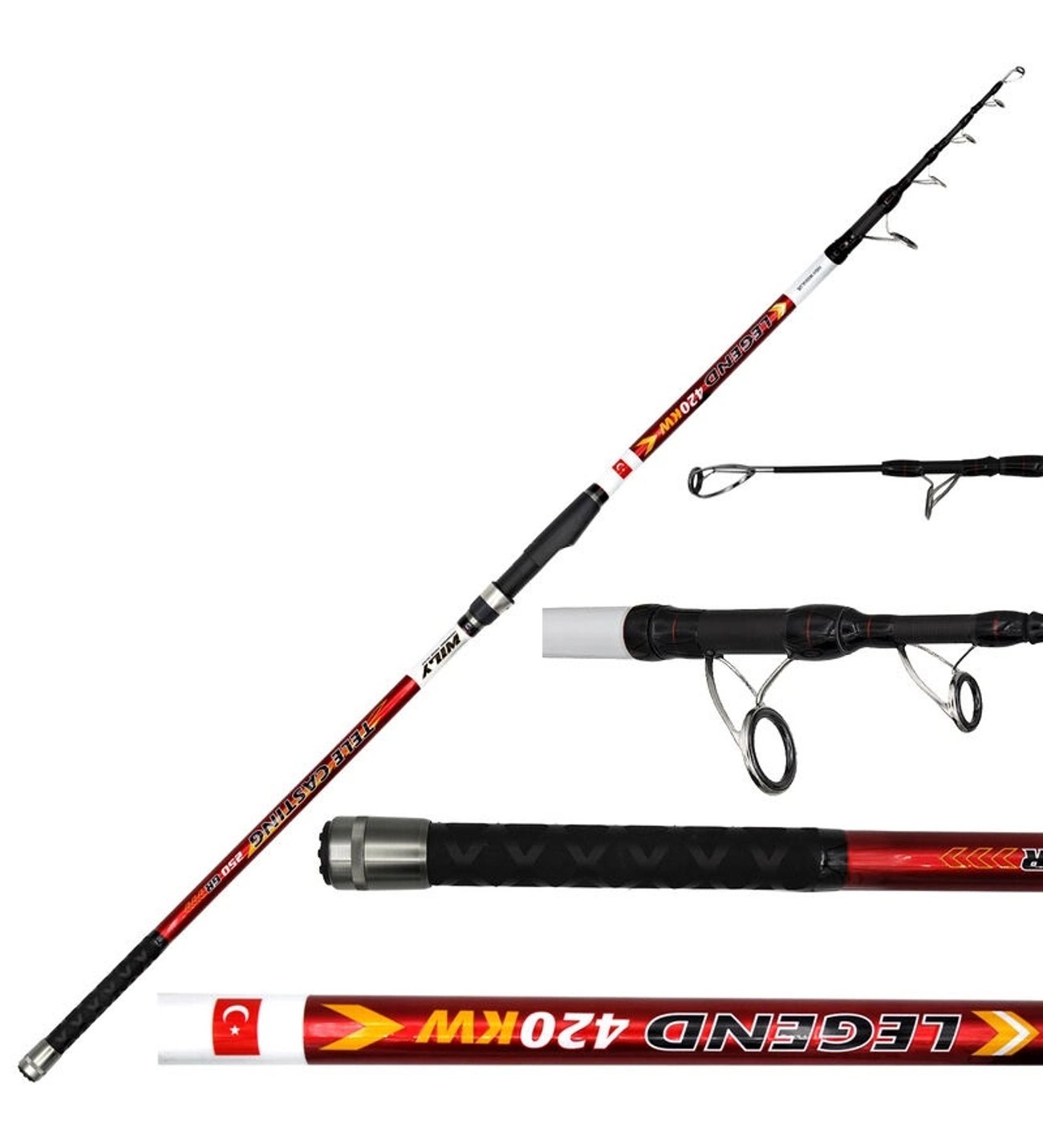 Wily Legend KW 420 cm 250 gr Aksiyonlu Karbon Surf Kamış