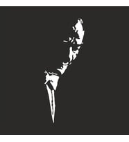 Atatürk Silüet Sticker 25x10 cm Beyaz