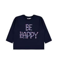 Civil Girls Be Happy Baskılı 2-5 Yaş Sweatshirt - Lacivert