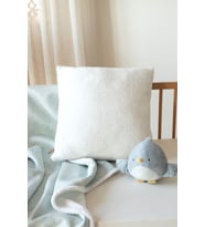 Fluffy Uyku Beşik Yastığı Kırlent Kılıfı 43x43 cm Dekoratif Bebek Çocuk Odası Koyun Tüyü Kuzu Kılıf