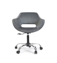 Krom Metal Ayaklı Ofis Çocuk Odası Çalışma Sandalyesi (Ayarlanılabilir) Gri