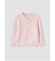 LC WAIKIKI Pembe Bisiklet Yaka Kız Çocuk Triko Hırka