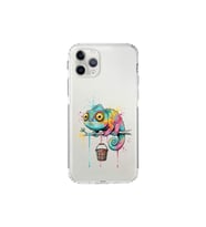 iPhone 11 Pro Max ile Uyumlu Splash Bukalemun Tasarımlı Şeffaf Silikon Kılıf