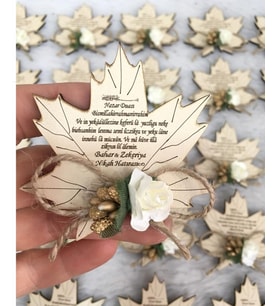 Kişiye Özel Ahşap Magnet Hatıra (Bej)